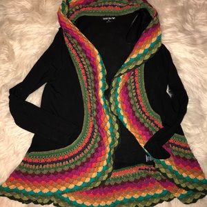 Crochet trimmed cardigan